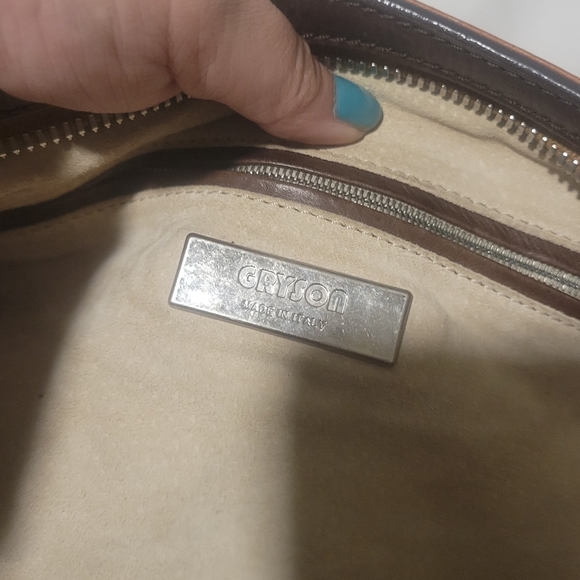 GRYSON Jasper Leather Double Pocket Shoulder/ Crossbody Bag. Leather tote travel - Picture 7 of 8